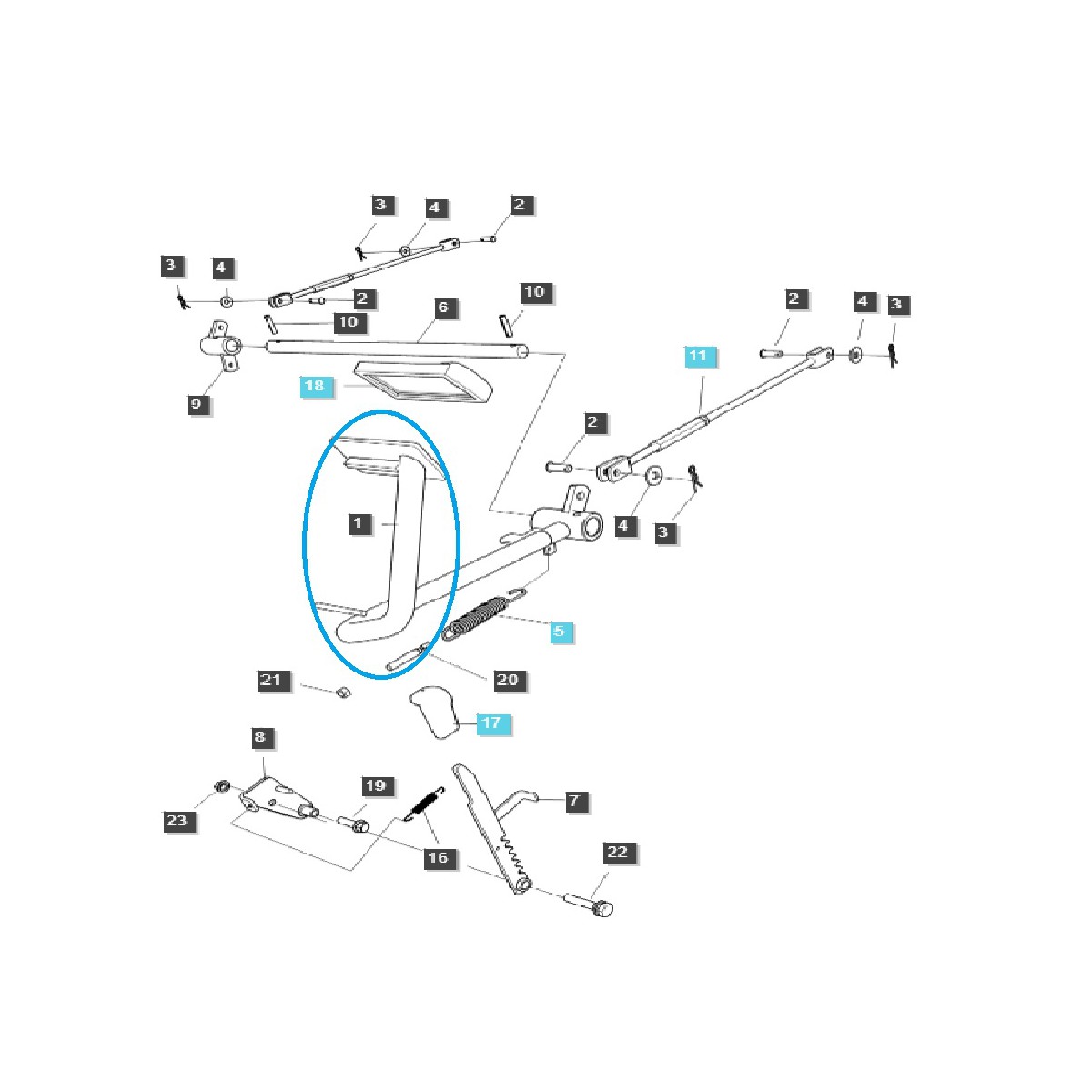 copy of Brake pedal - right TRG670 / LS Tractor / 40317856