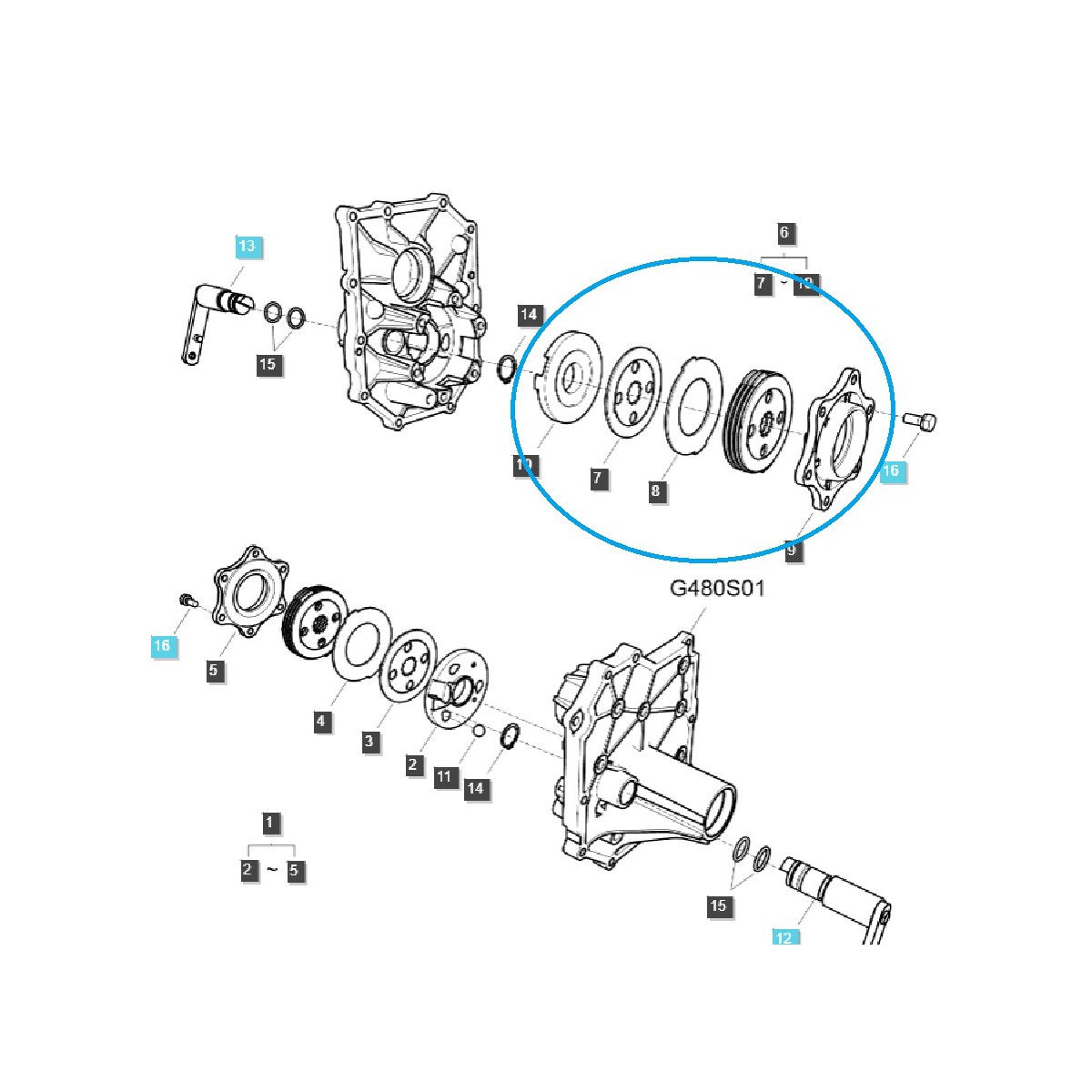 Frein complet / G650 / Droit / Tracteur LS / N° 40198666
