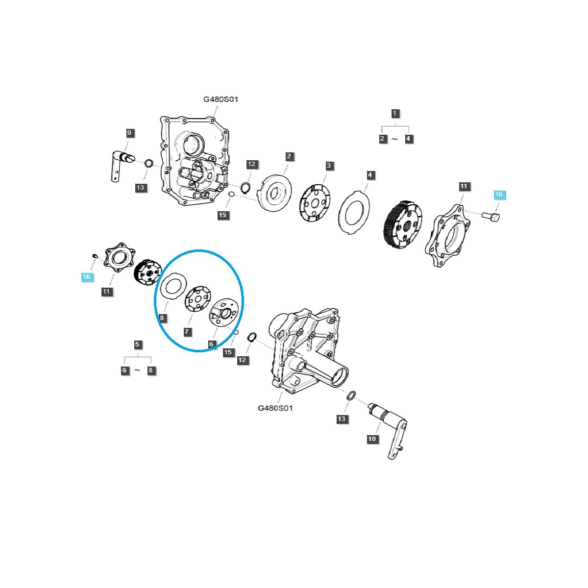 Brake - set G650 / left / LS Tractor / 40242844