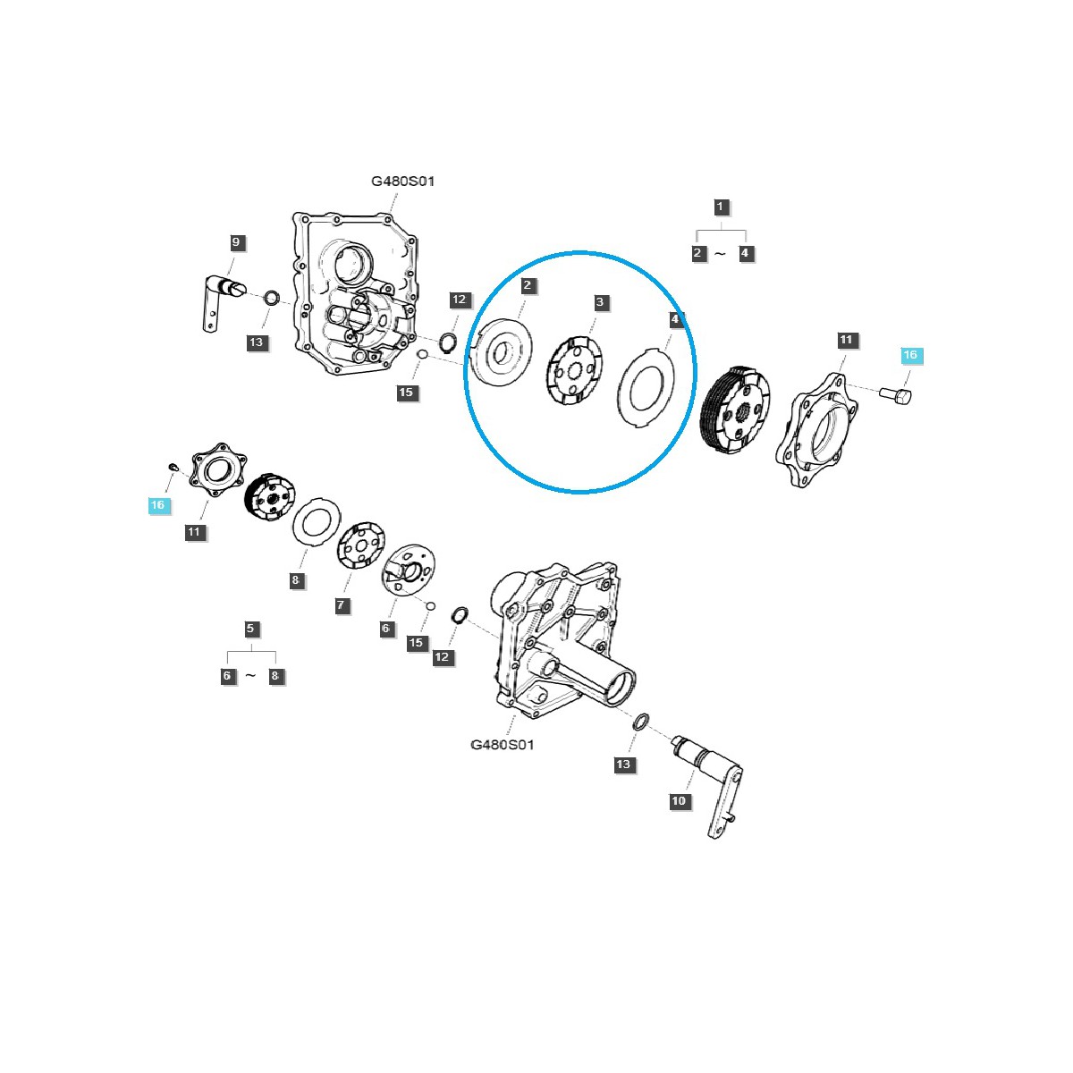 Freno - juego G650 / derecho / LS Tractor / 40242845