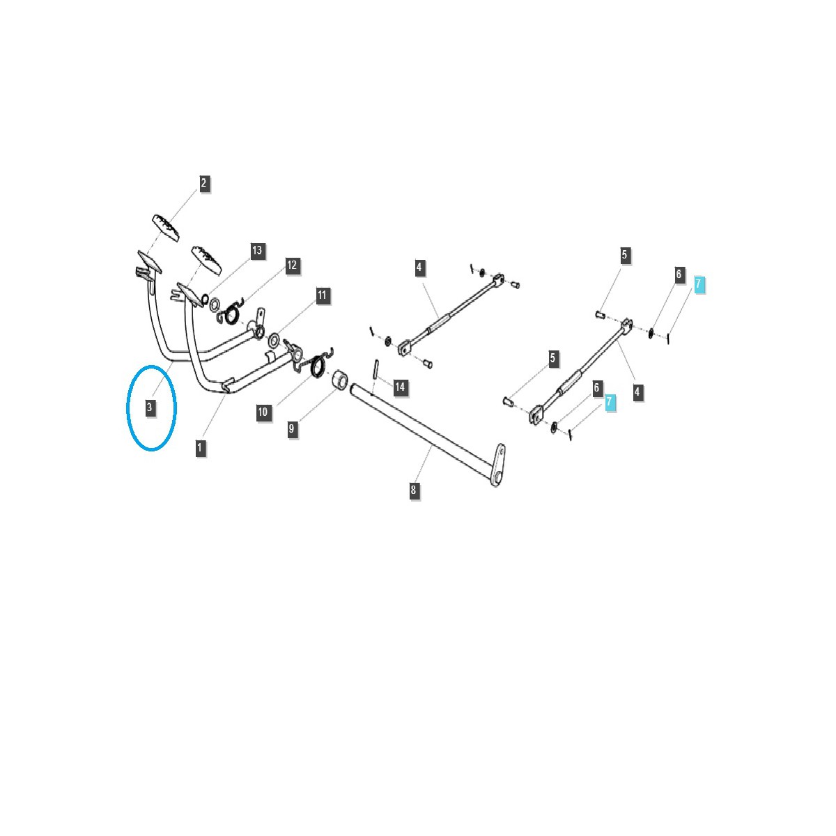 Pedał hamulca / Prawy / TRG670 / LS Tractor / nr 40293369