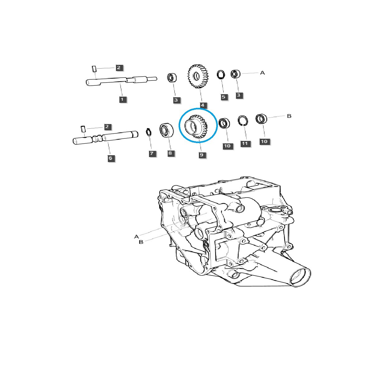 copy of Řetězové kolo 26T, 30T spirálové ozubení hřídele převodovky / TRG281 / LS Traktor 40031341