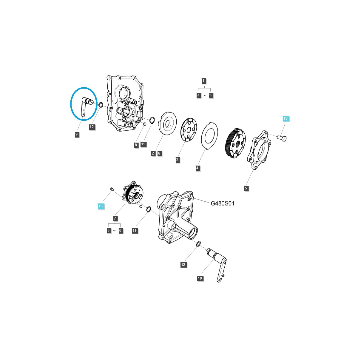 Bras de frein - droit TRG650 / Tracteur LS / 40360237