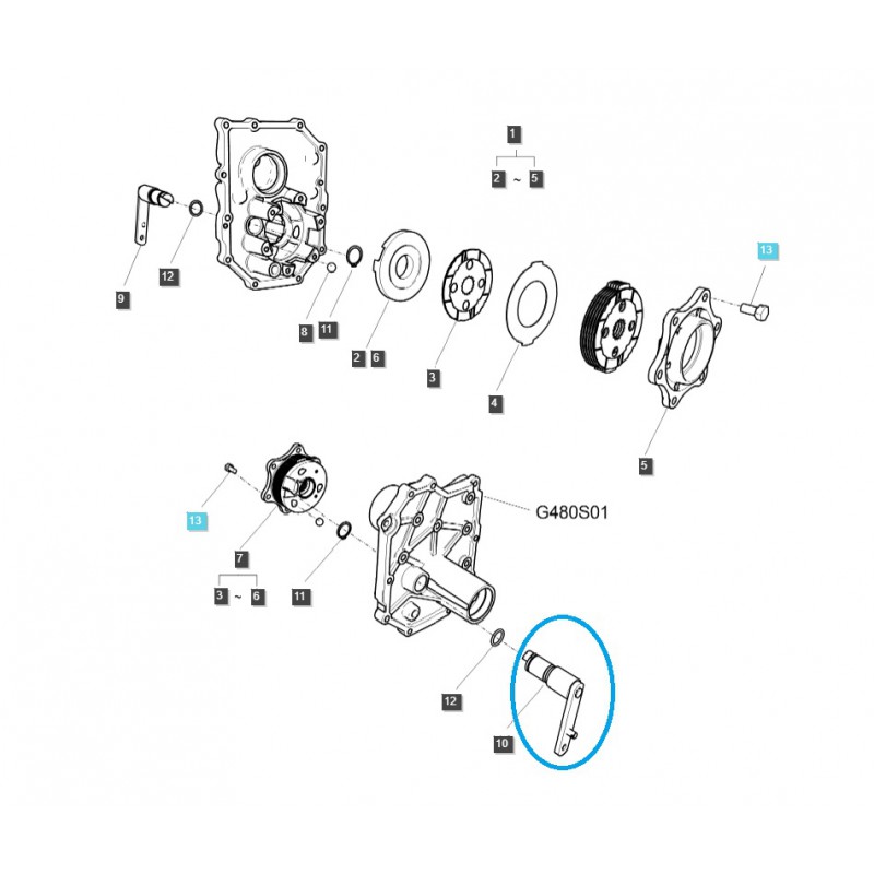 otros sistema de frenado - Brazo de freno / Izquierdo / Tractor TRG650 / LS / N.° 40360236