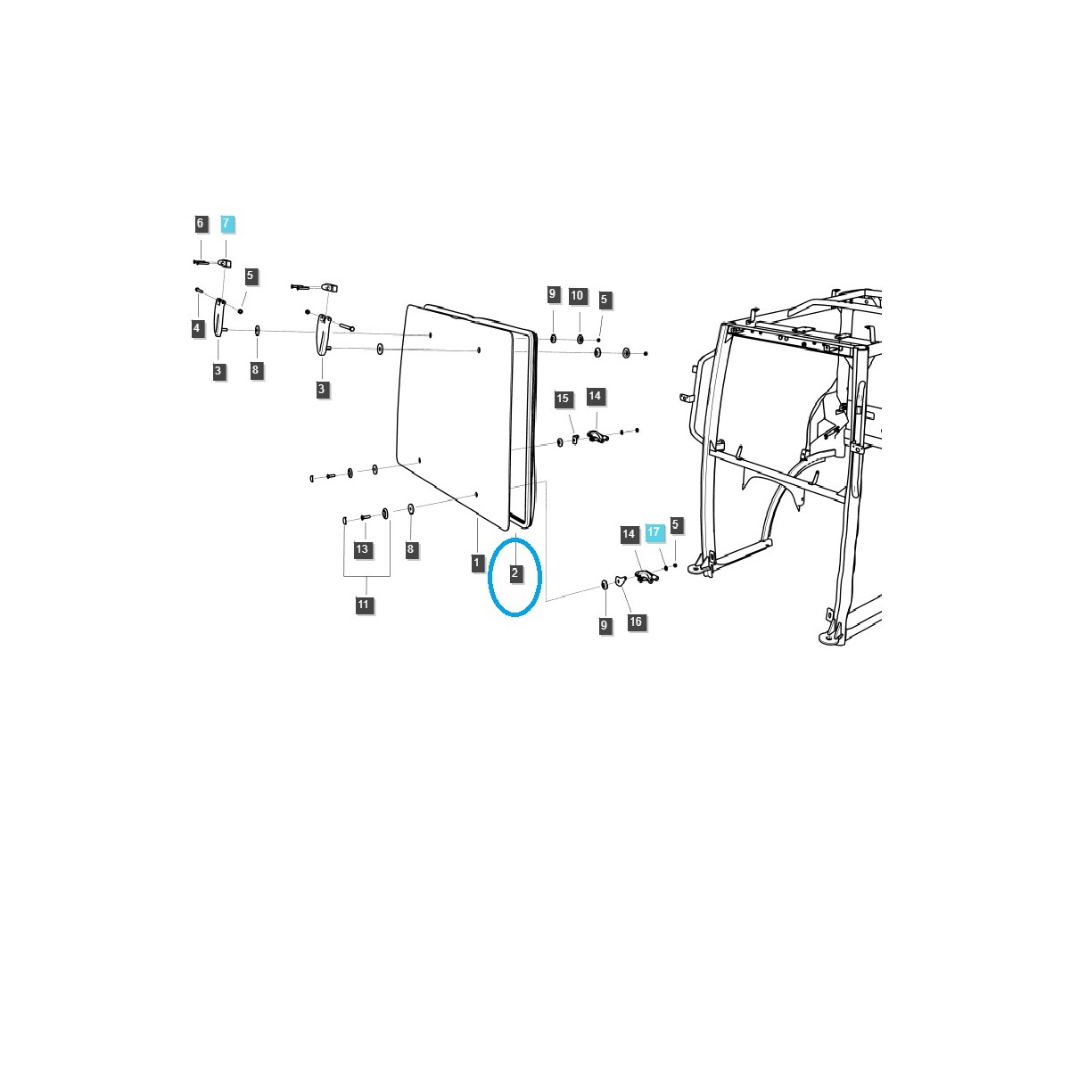 copy of Pare-brise/joint de pare-brise / TRG863 / Ls Tractor 40255035