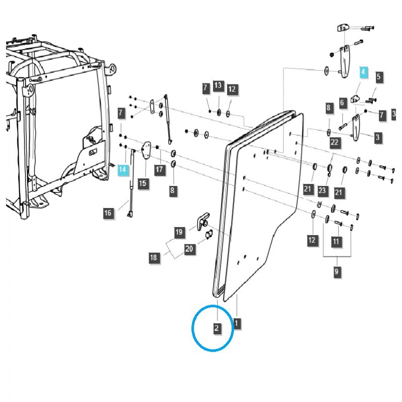 diely pre ls - Okno / Zadné tesnenie / TRG863 / LS Traktor / č. 40383349