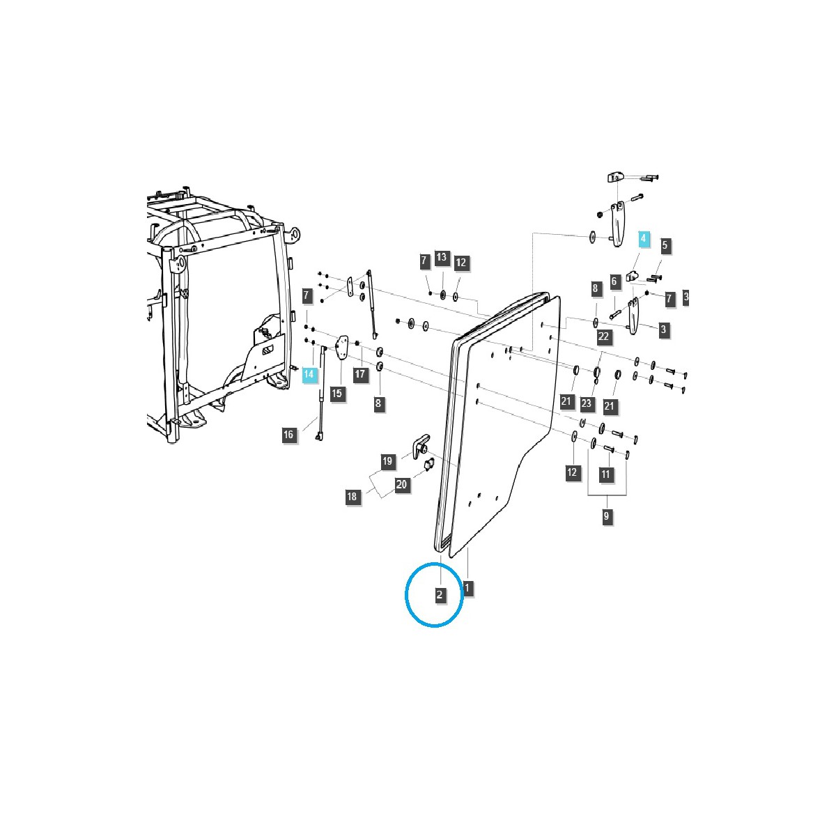 Fensterdichtung - hinten / TRG863 / LS Traktor 40383349