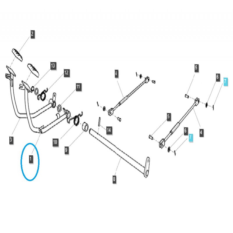 brzdové pedály - Brzdový pedál / Levý / TRG670 / Traktor LS / Č. 40293370