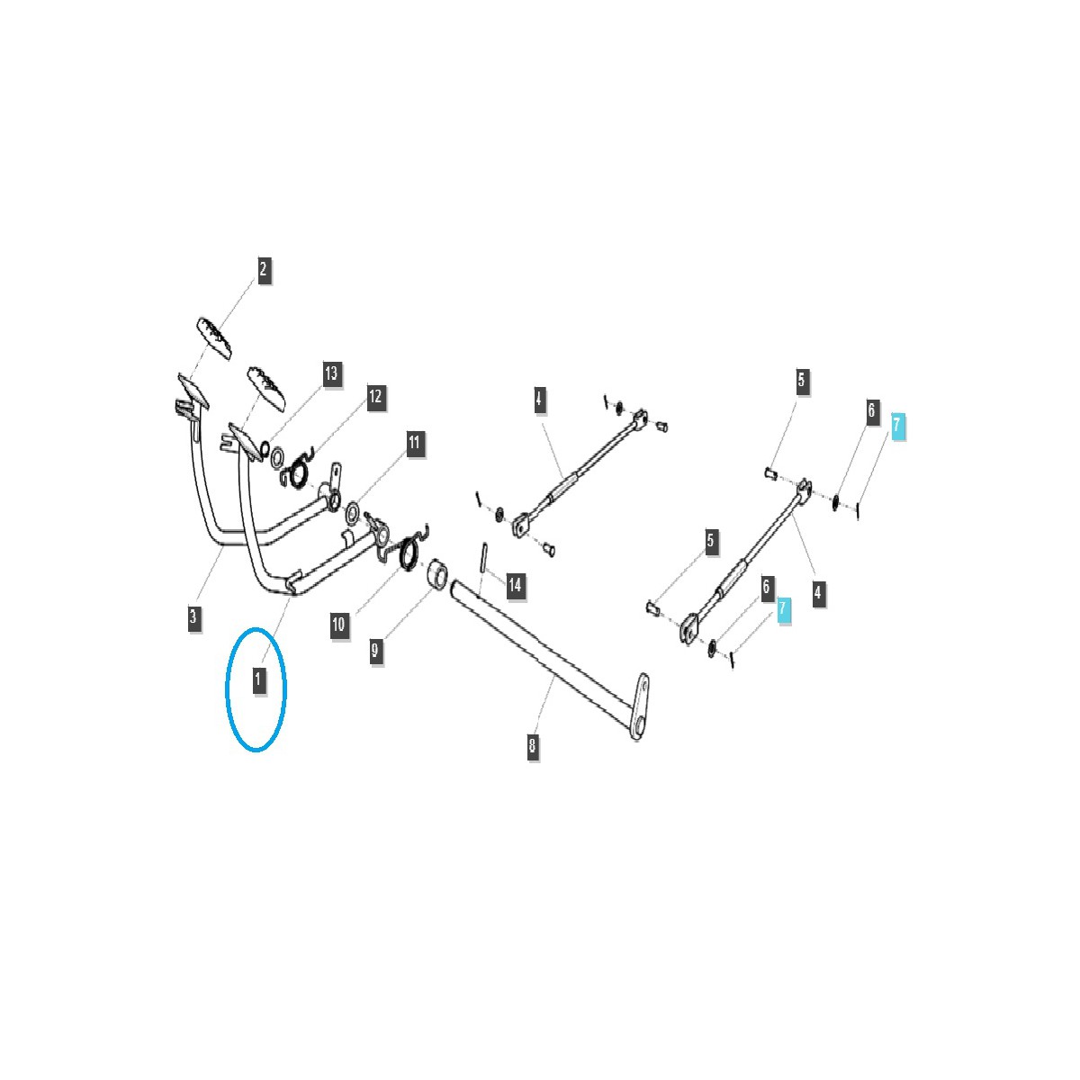 copy of Brake pedal - left TRG670 / LS Tractor / 40188640