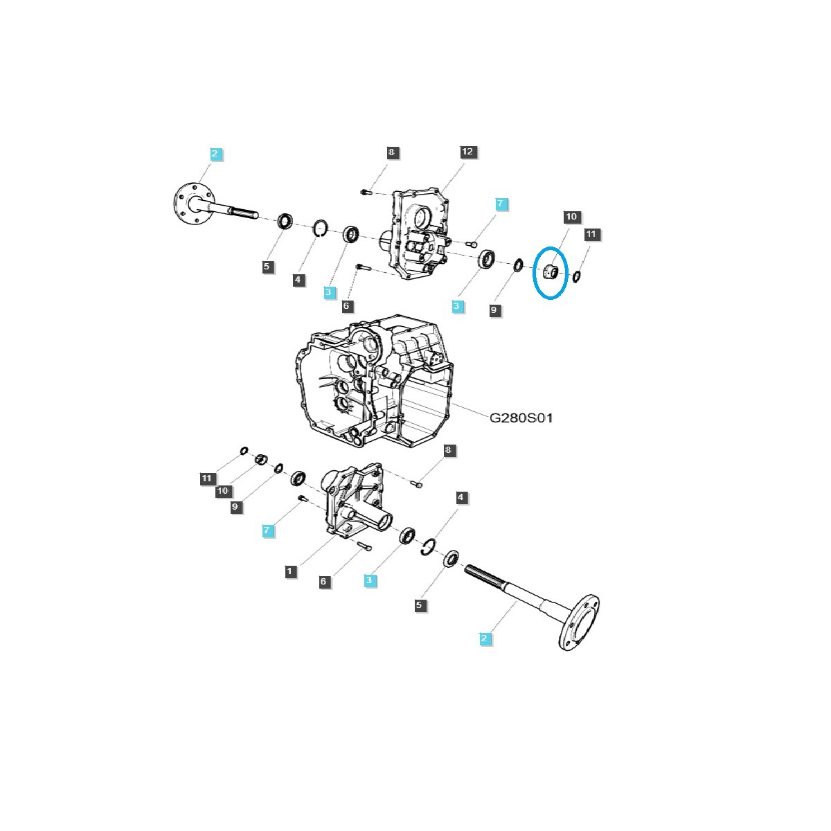 diely pre ls - Vodiace puzdro, zadná náprava / TRG481 / LS Tractor / 40242839