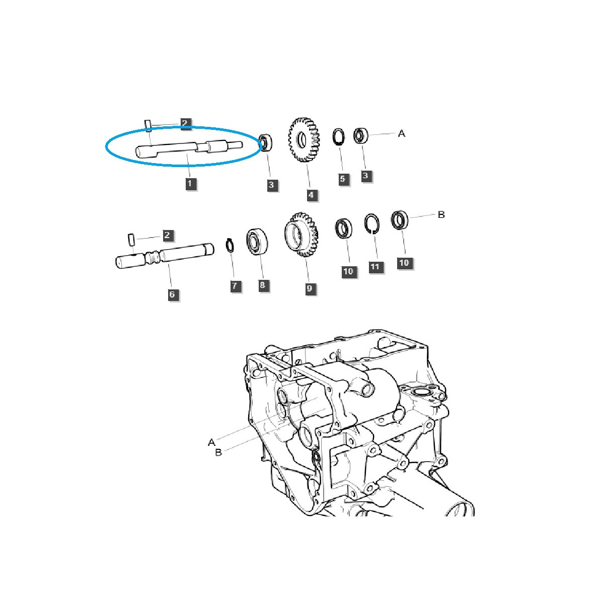 Arbre de renvoi TRG287 / Tracteur LS / 40337001