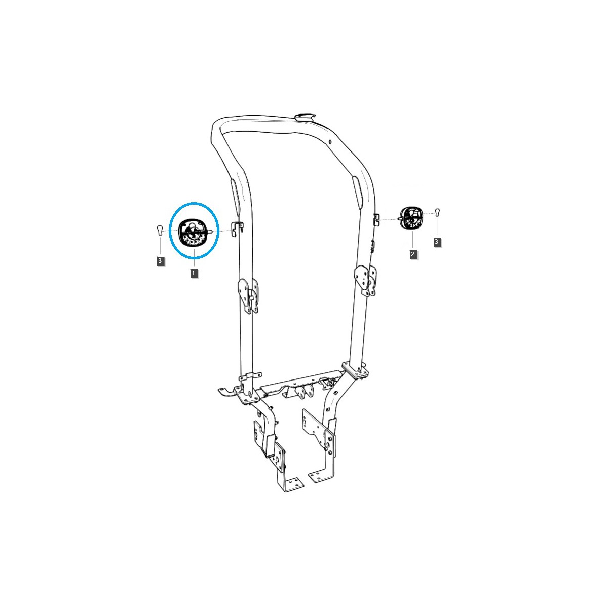 teile fur ls - LED-Lampe an der Stange montiert - rechts TRG760 / LS Traktor / 40351702