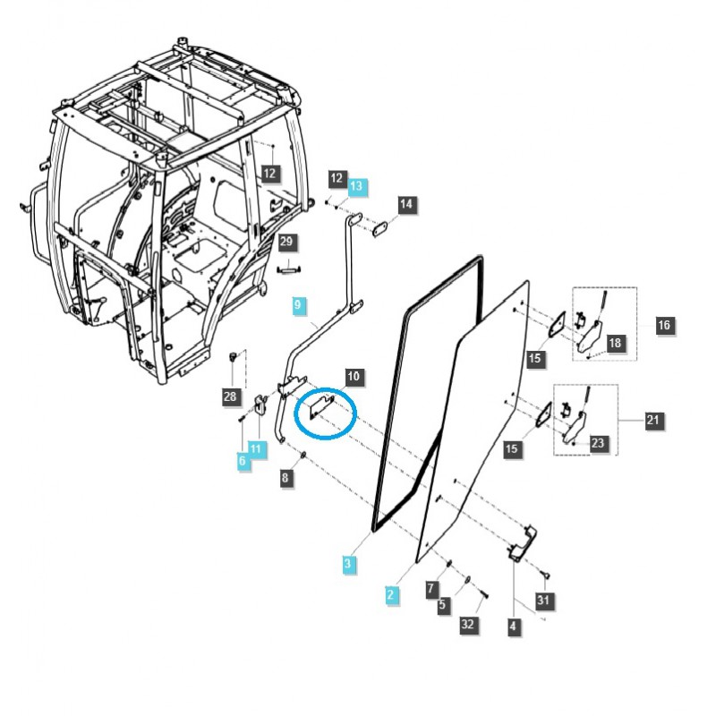 díly pro ls - Podložka zámku dveří levé kabiny / TRG862 / Traktor LS / č. 40007521