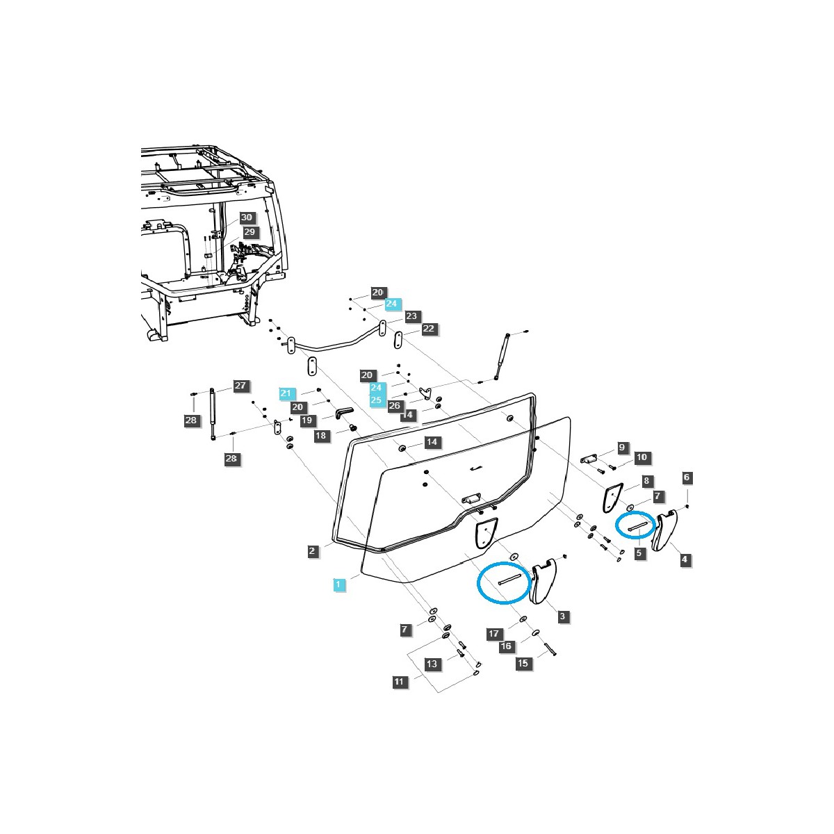 Hinge mounting pin / TRG862 / LS Tractor / no. 40009464