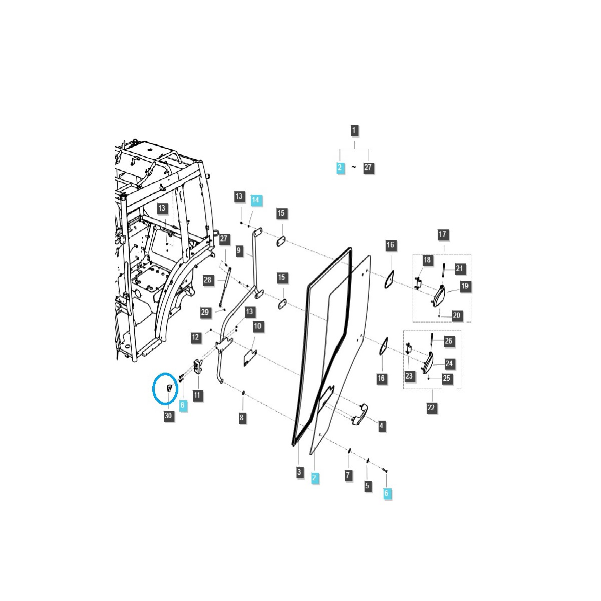 Západka zámku dverí TRG862 / LS Tractor / 40010344