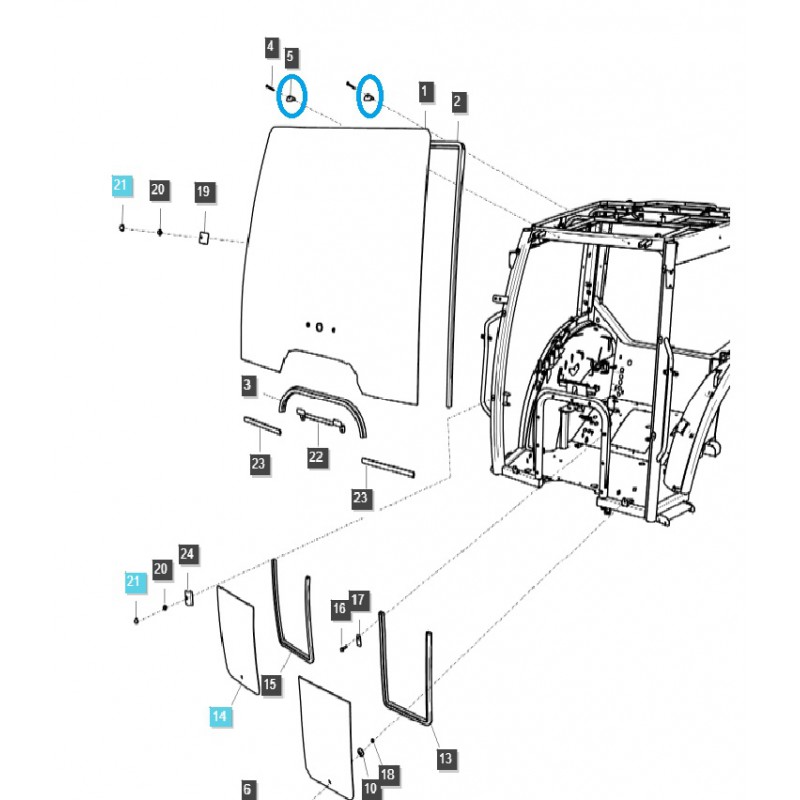 pièces pour ls - Support de lunette arrière / support / TRG862 / Tracteur LS / n° 40012644