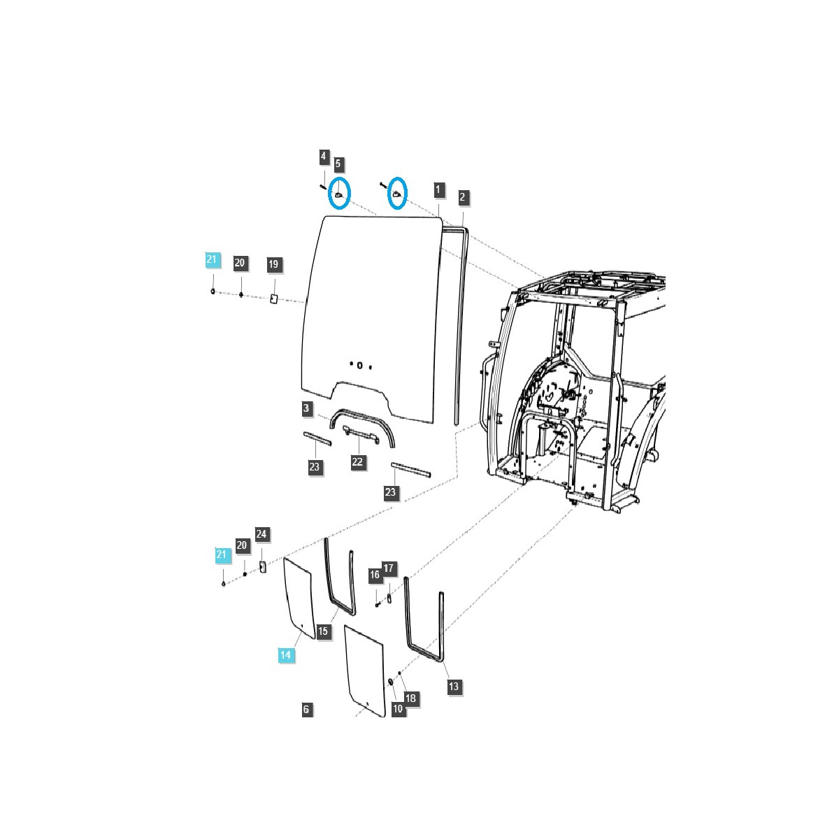 Bracket - Rear window mount TRG862 / LS Tractor / 40012644