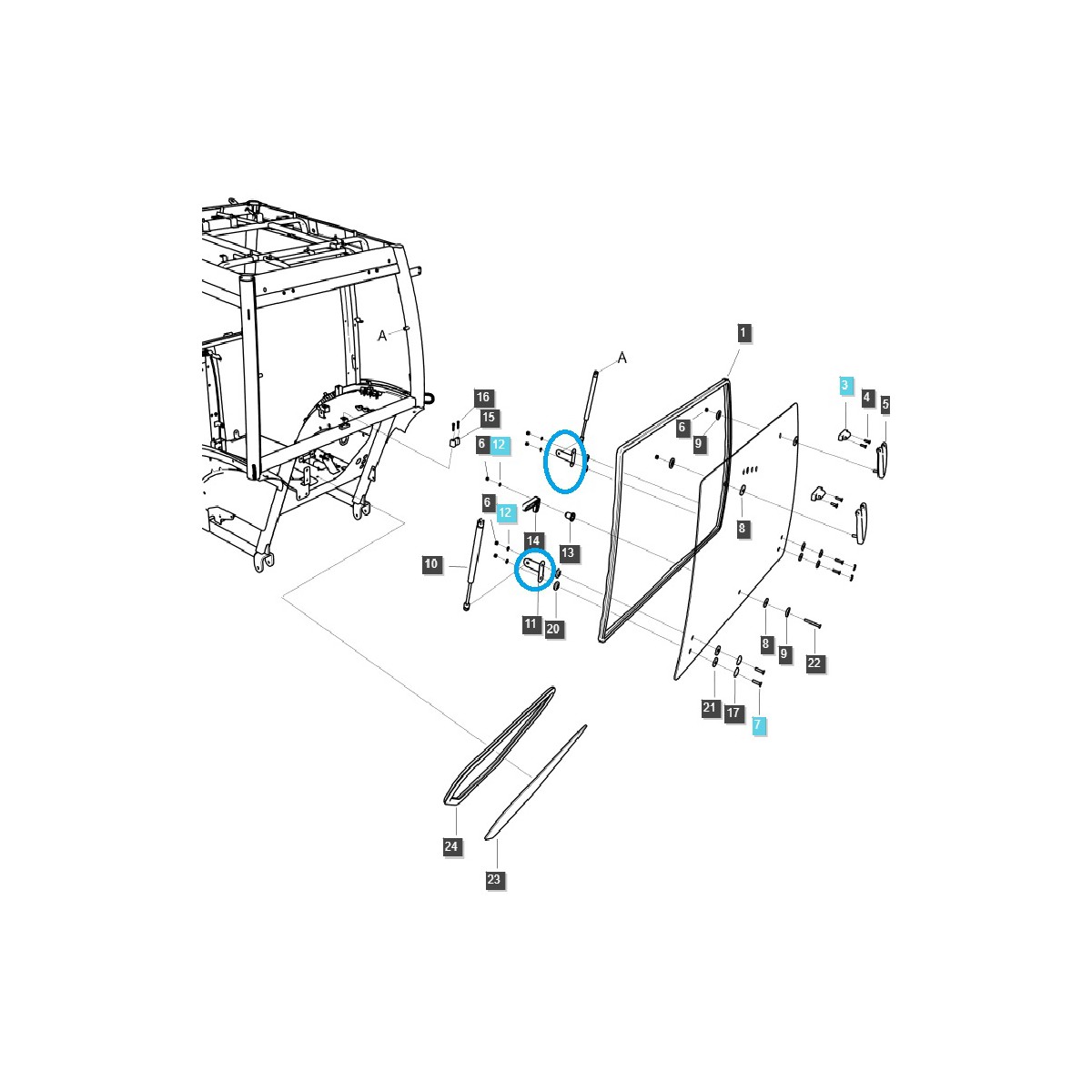 Halterung für Heckscheibenstellantrieb / TRG863 / LS Traktor / Nr. 40012185