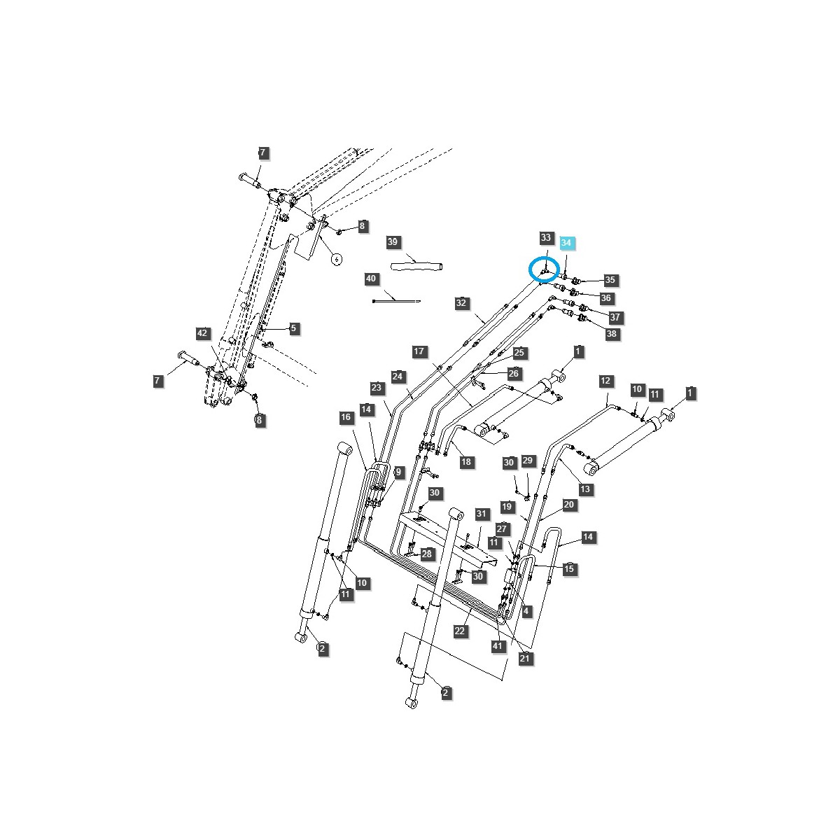 Hydraulická hadicová vsuvka, úhlová - TSL-8021.2-T46F9-40-TS / LS Tractor / 40228715
