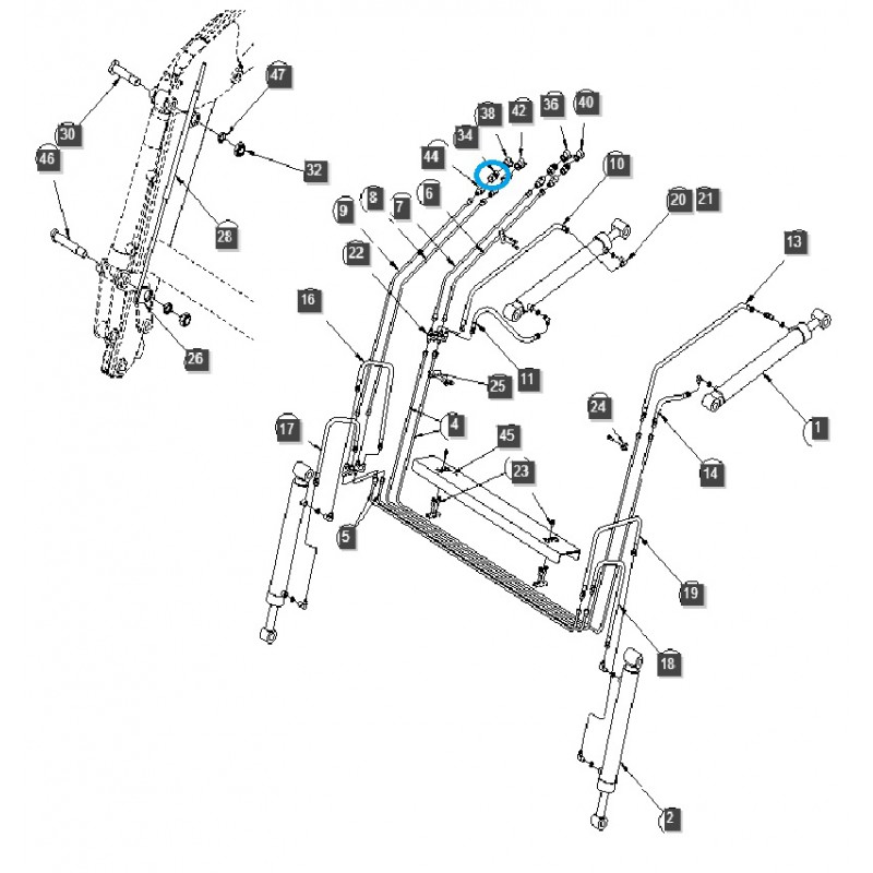 piezas para ls - Boquilla de manguera hidráulica, tractor TSBH/LS/40230965