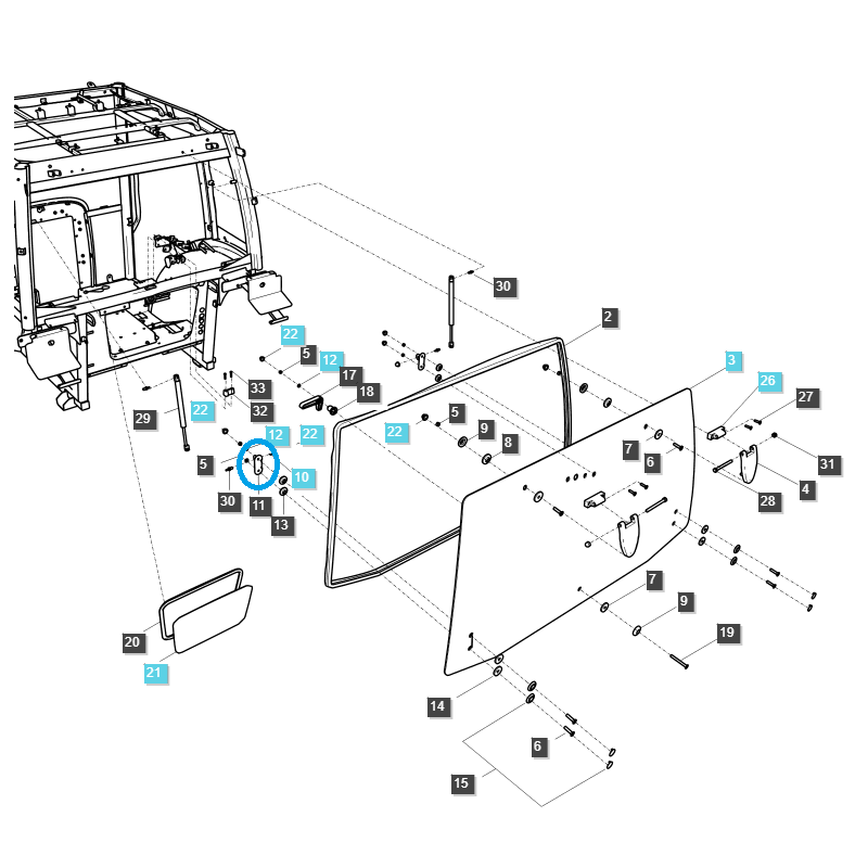 parts for ls - Mounting, actuator bracket TRG862 / LS Tractor / 40030772