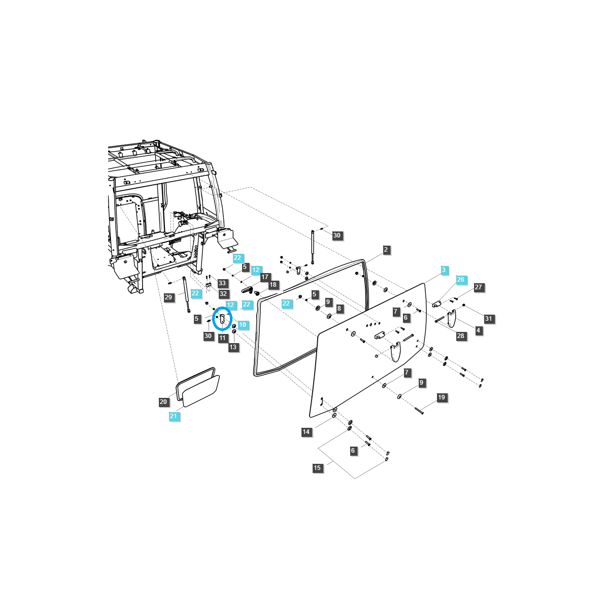 Soporte de montaje del actuador TRG862 / Tractor LS / 40030772