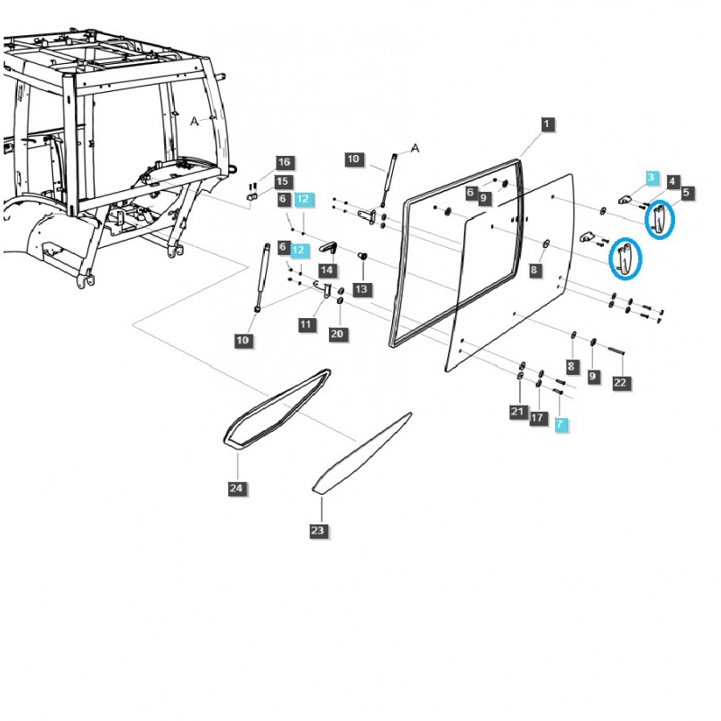 časti karosérie auta - Zadný záves okna kabíny / TRG862 / LS MT1.25 / G862 / č