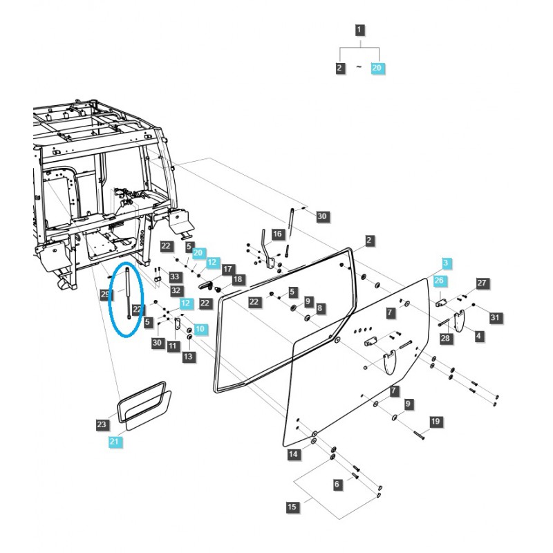 parts for ls - Gas cylinder / TRG863 / LS Tractor / no. 40440180