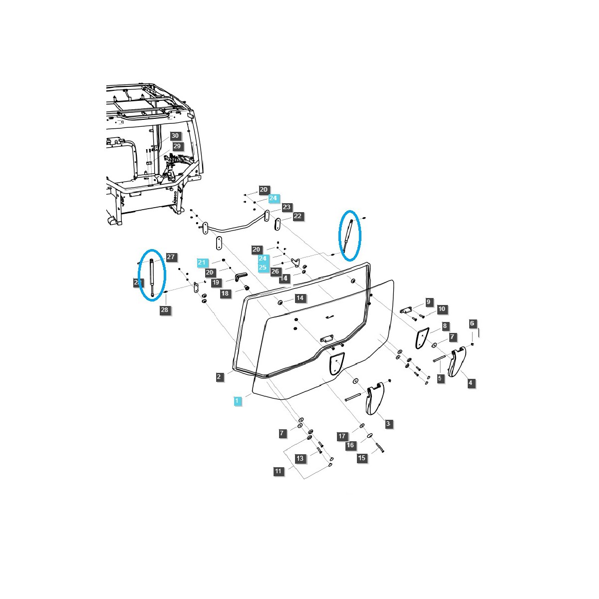 Cilindro de gas / 22 kgf / TRG863 / Tractor LS / n.º 40312453