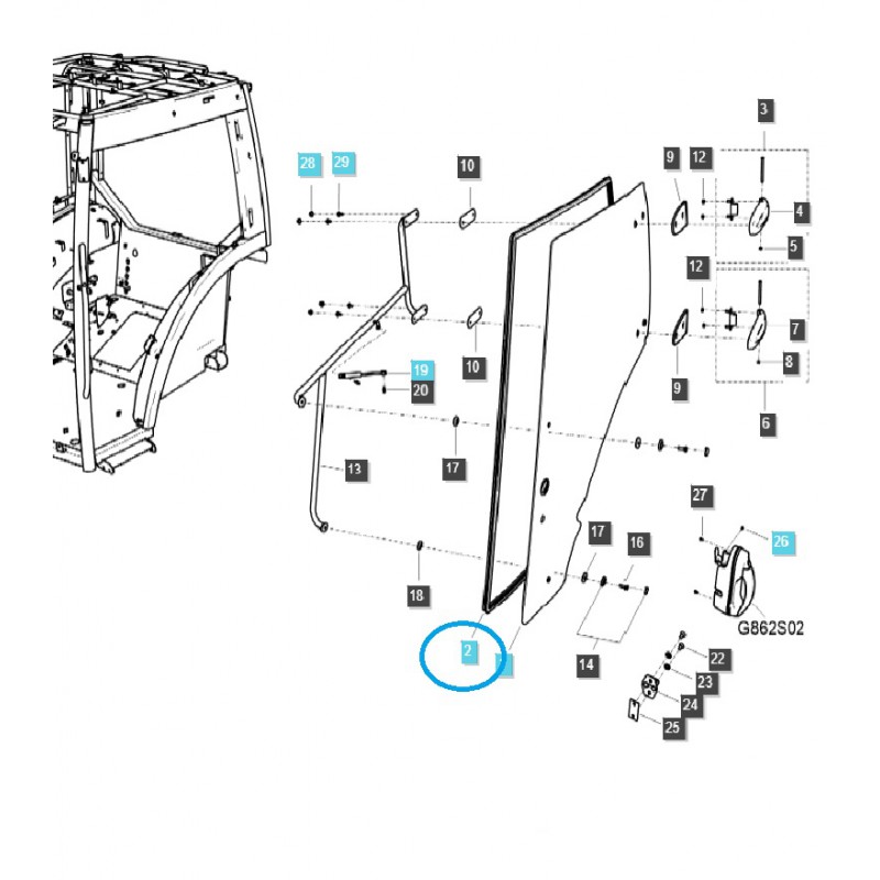 díly pro ls - Těsnění dveří kabiny / TRG862 / LS Traktor / č. 40312445