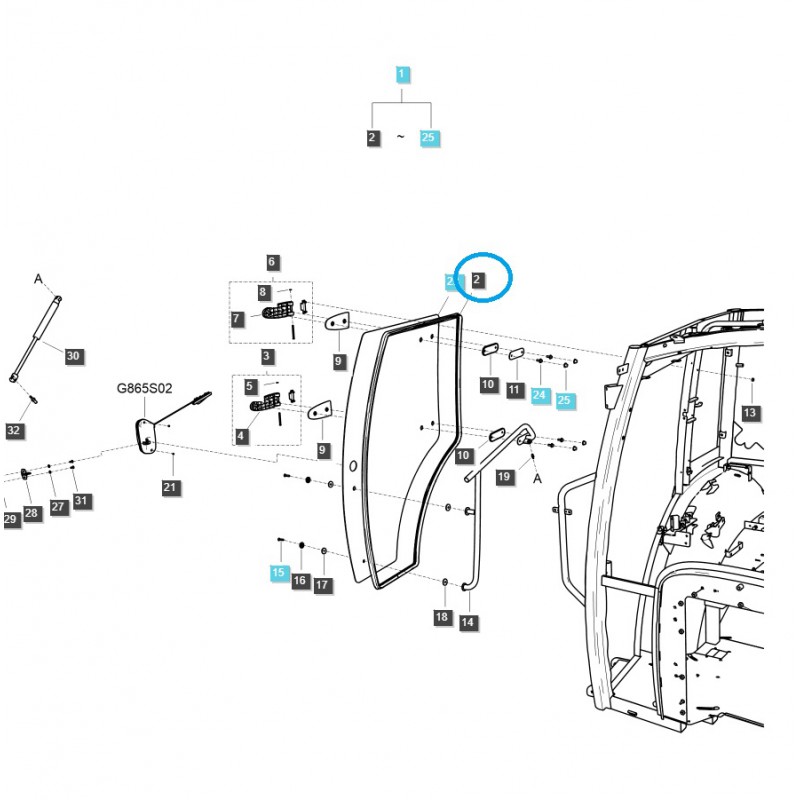diely pre ls - Tesnenie dverí kabíny / TRG862 / LS Traktor / 40365555
