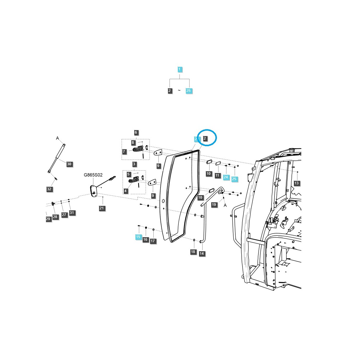 Kabinentürdichtung / TRG862 / LS Traktor 40365555