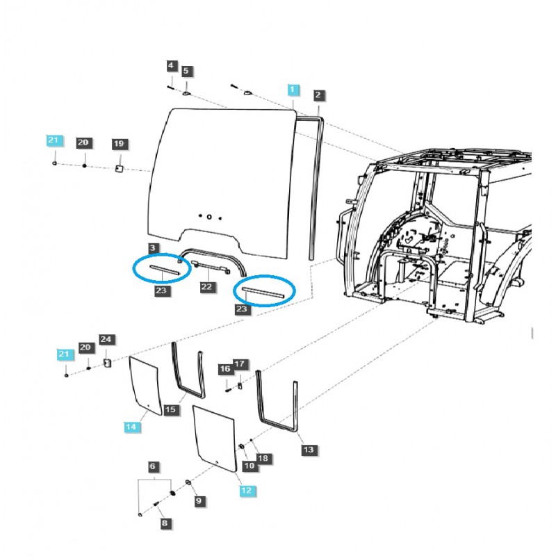 atrapy - Junta de parabrisas / TRG863 / Tractor LS / N.º 40357996