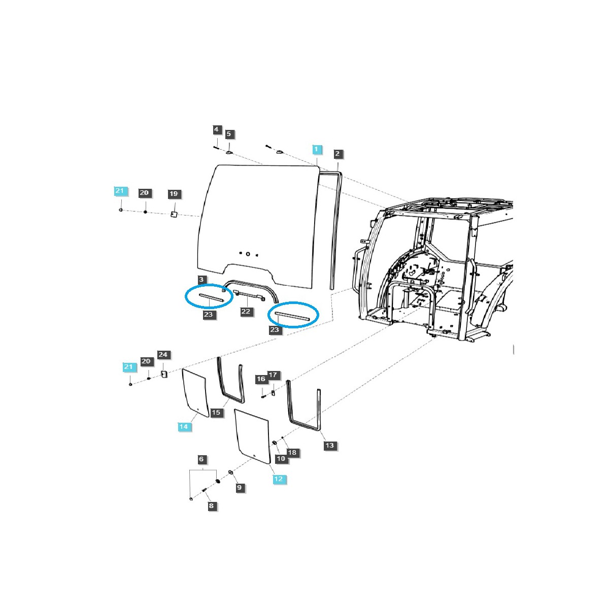 Windshield Seal / TRG863 / LS Tractor 40357996