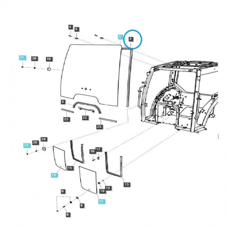 nuls - Joint de pare-brise / TRG863 / Tracteur LS / N° 40312449