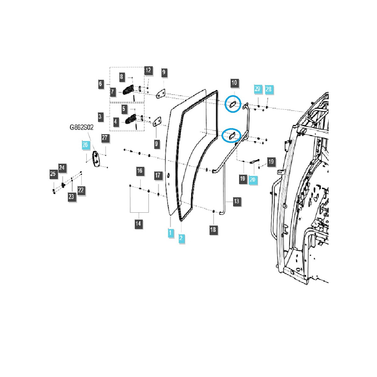 Vnitřní podložka dveří / TRG862 / LS Traktor / č. 40319029