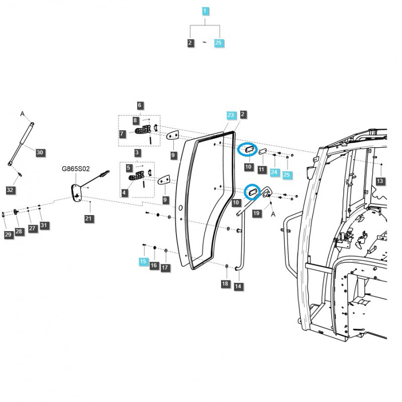 diely pre ls - Montážna doska závesu dverí / TRG862 / LS Traktor / č. 40402294