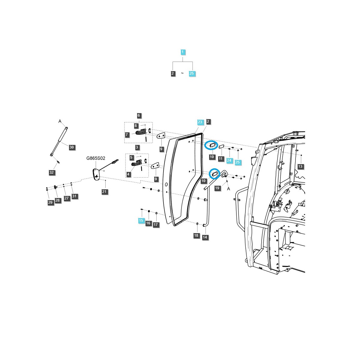 Door hinge mounting plate TRG862 / LS Tractor / 40402294