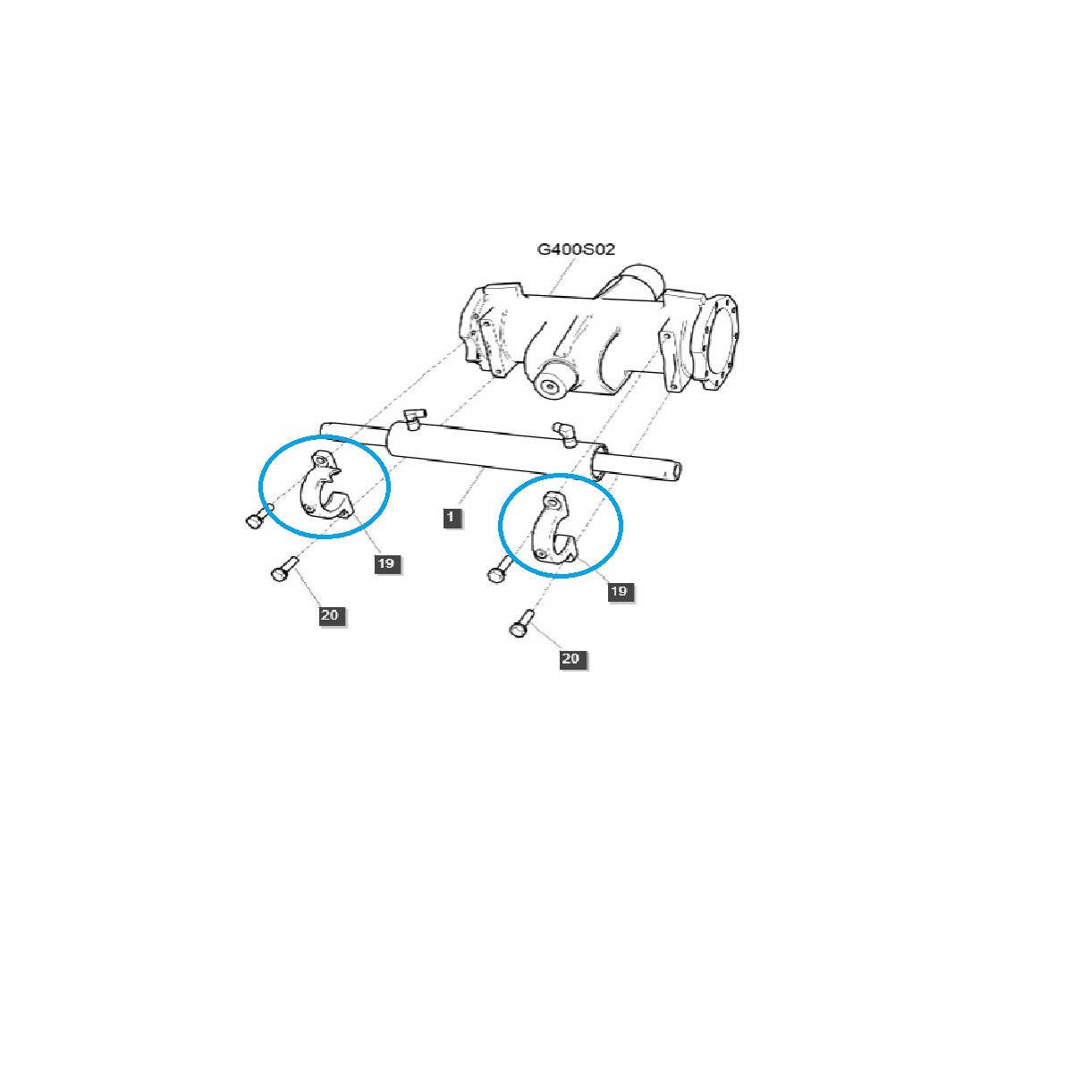 Steering Cylinder Mount / TRG630 / LS Tractor / No. 40419456