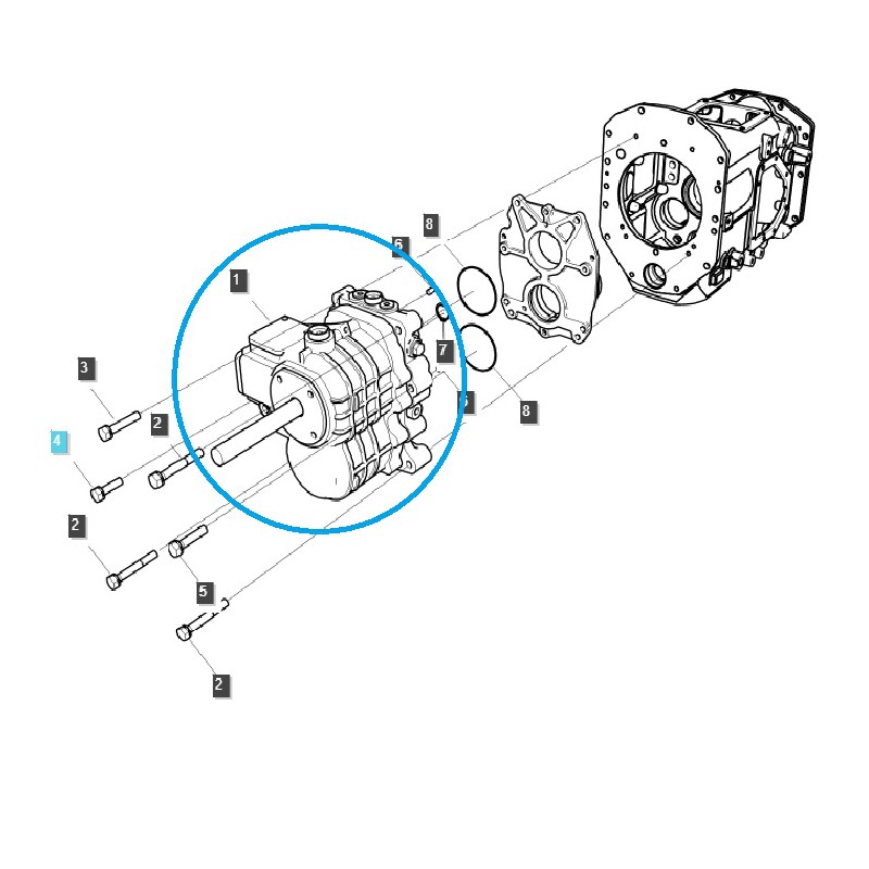 piezas para ls - Caja de cambios HST / TRG270 / Tipo 42.4CC / Tractor LS / 40463057