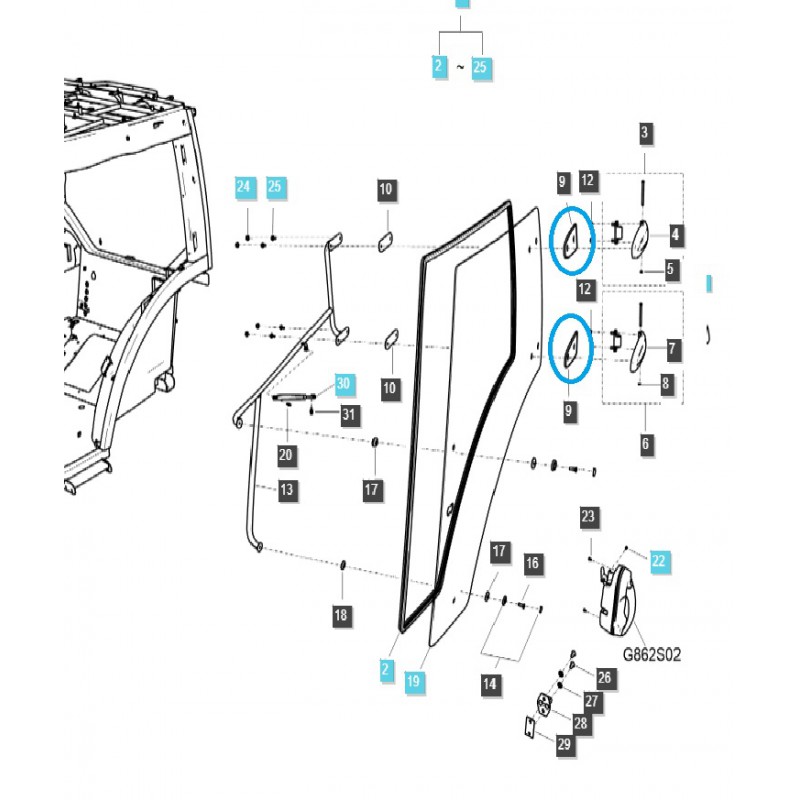 atrapy - Rubber door hinge pad / TRG862 / LS Tractor / 40351772