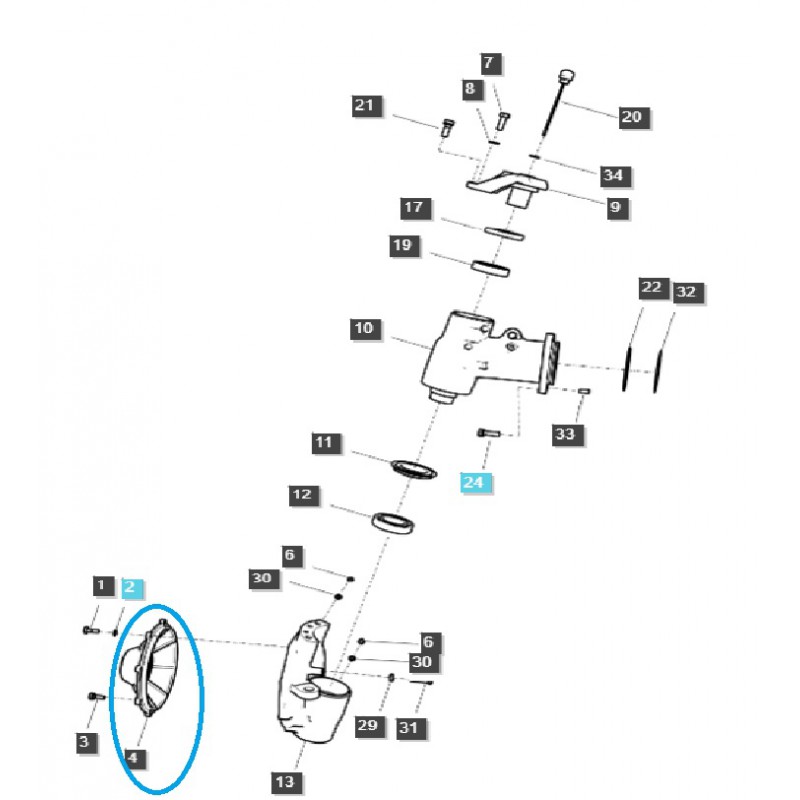 pièces pour ls - Couvercle de carter d'essieu avant / droit / TRG400 / Tracteur LS / N° 40404473