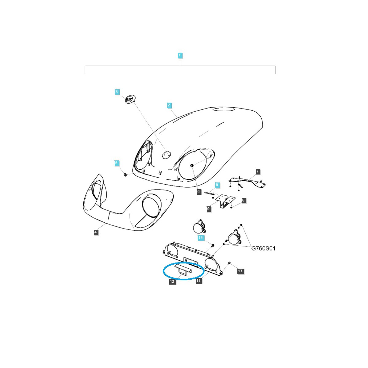 Loquet de capot / avant / TRG830 / Tracteur LS / 40195196