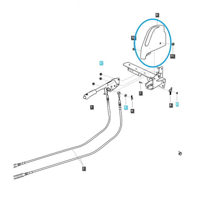 autres système de freinage - Cache de levier de frein à main / Tracteur LS / TRG870 / N° 40312735