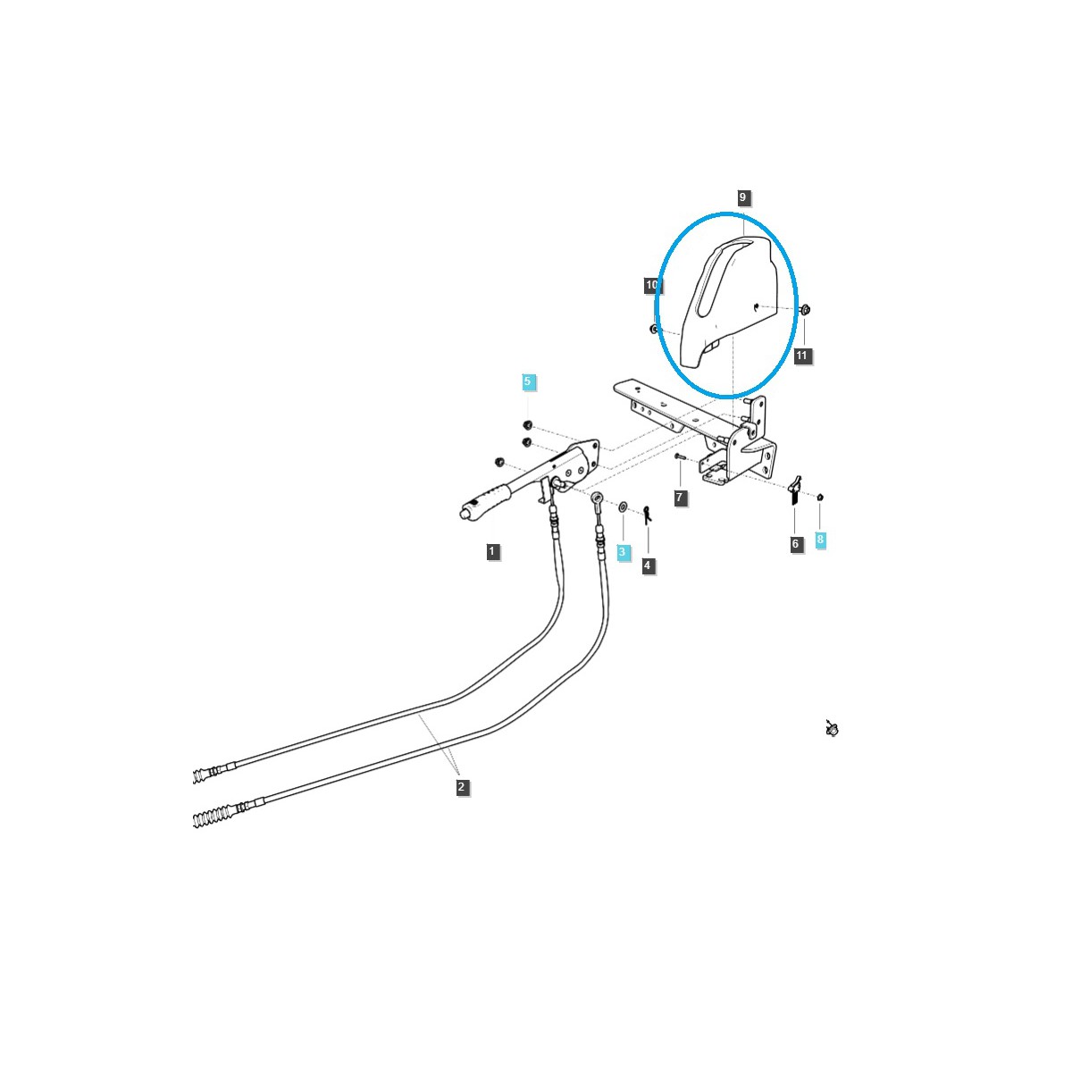 Handbremshebelabdeckung / LS Traktor / TRG870 / Nr. 40312735
