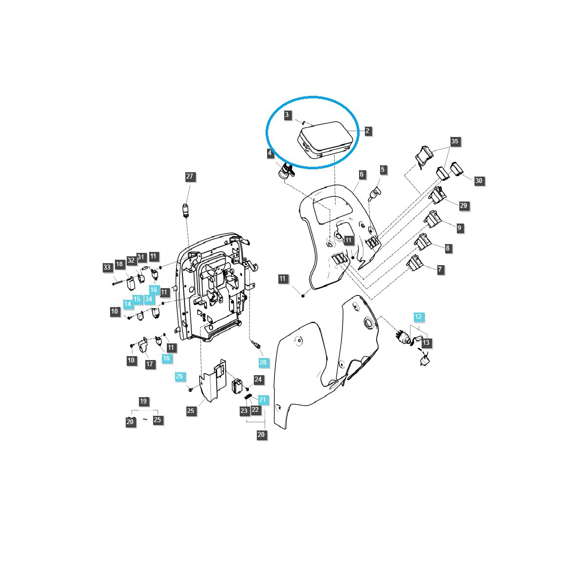 Tableau de bord, tableau de bord TRG750 / Tracteur LS / 40308968