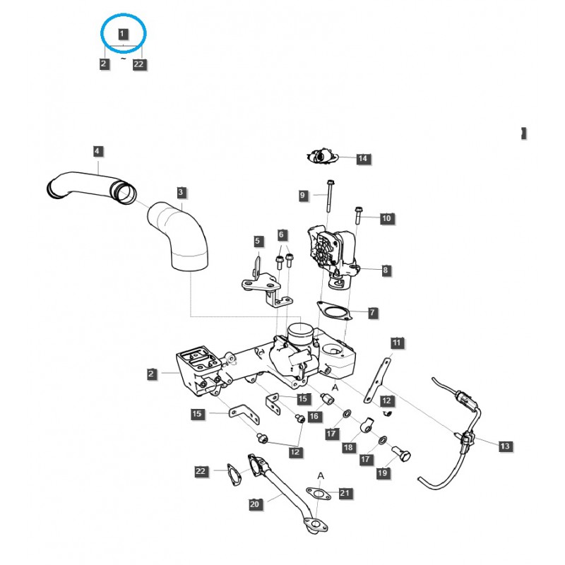 pièces pour ls - Kit vanne EGR / 4 cylindres / EGQ200 / Tracteur LS / 20174869