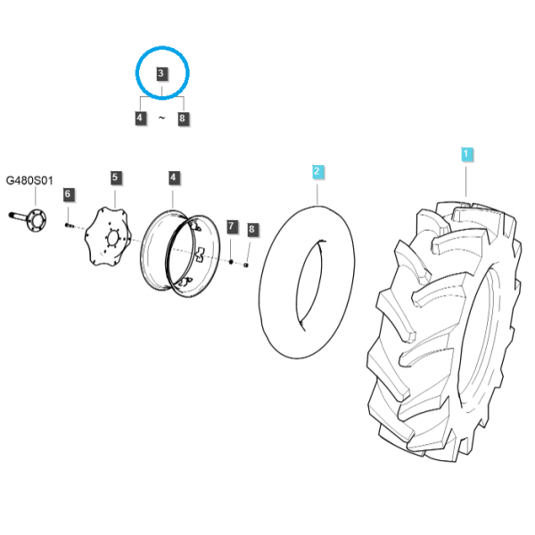 Felge W10x24_MS / TRG490 / LS Traktor 40408202