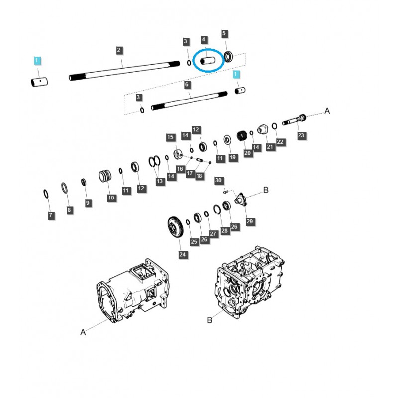 diely pre ls - Konektor hnacieho hriadeľa / 20T / 4WD / LS PLUS70 / LS PLUS80 / LS PLUS90 / 40031409