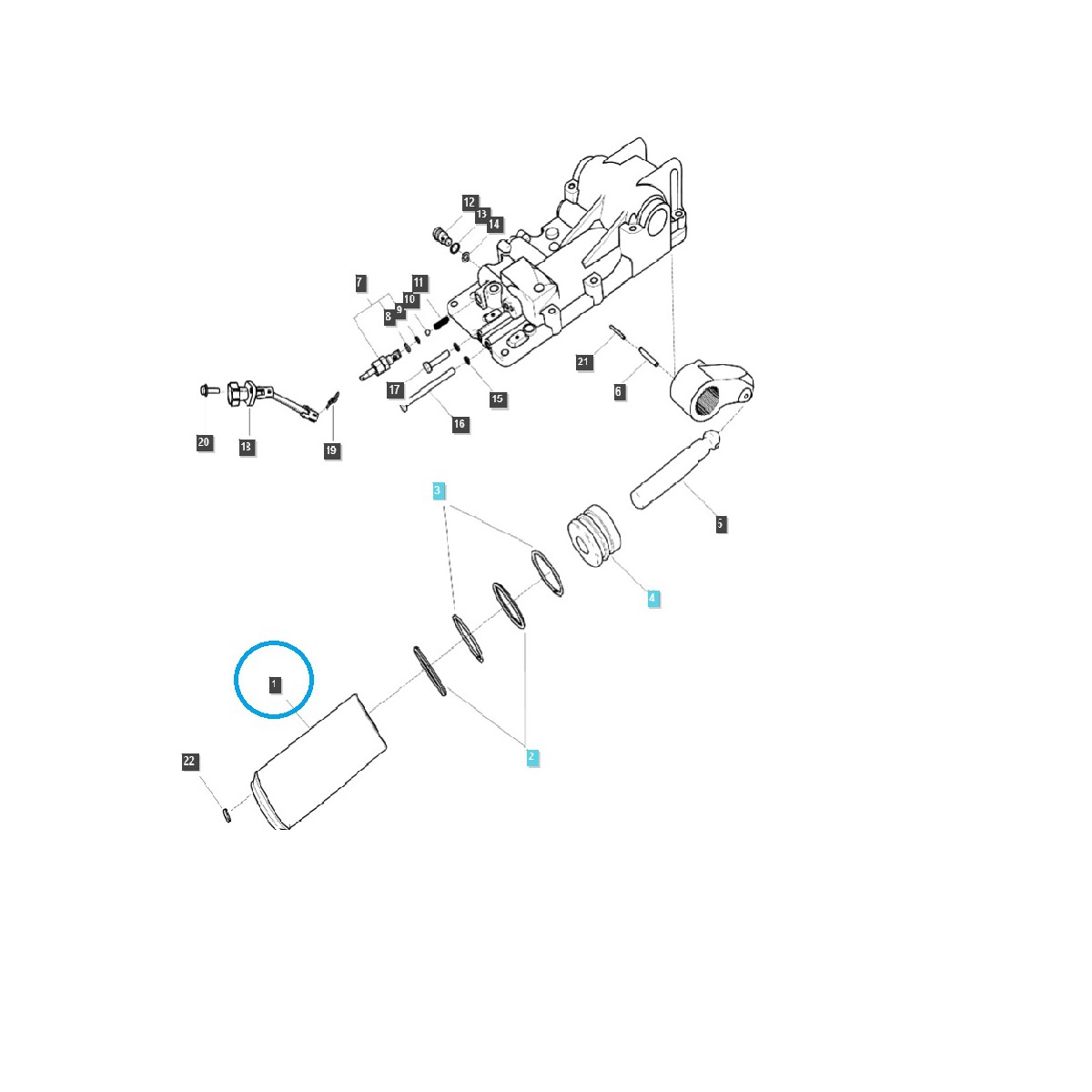 Cilindro de elevación hidráulico / A1826125 / TRG826 / Tractor LS / N.° 40011329